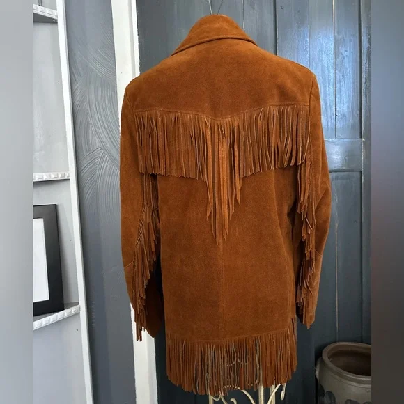 VINTAGE 70’s Fringe J. SCULLY Suede Jacket sz 40 - Picture 9 of 16